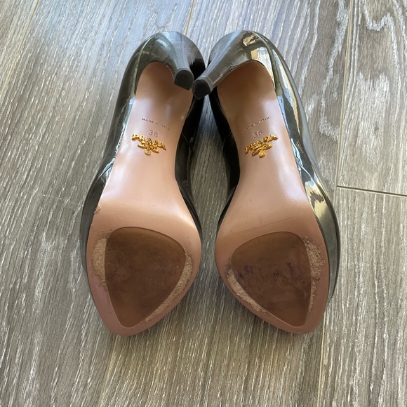 Prada Open Toe Patent Pumps - Picture 3 of 7